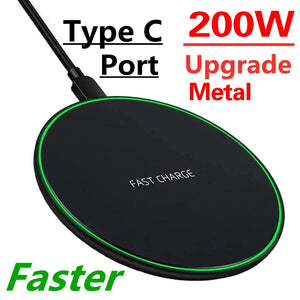 200W Carregador sem fio para iPhone 14 13 16 15 11Pro XS Max Induction Fast Wireless Charging Station For cellphones