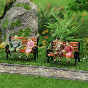 10pcs Model Train HO TT Scale 1:87 Bench Chair Settee Street Park Layout Model Park Bench Mini Garden Ornament Park Bench Craft